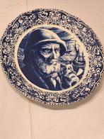Vintage Blauw Bord - Visser, Ophalen of Verzenden