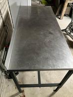 Rvs tafel in hoogte verstelbaar, Tuin en Terras, Tuintafels, Ophalen, Zo goed als nieuw, Rechthoekig, Rvs