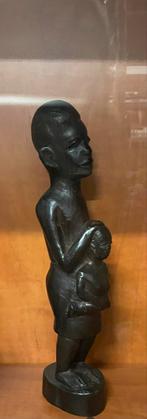 Afrikaans Houten Beeld - Moeder met Kind, Ophalen of Verzenden