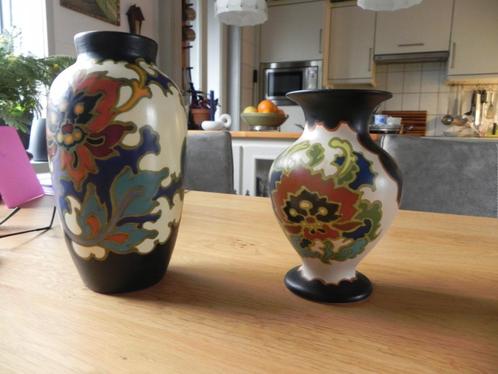 Plateel vazen twee stuks, Antiek en Kunst, Antiek | Vazen, Ophalen of Verzenden