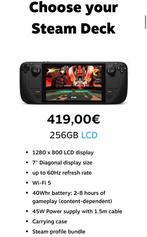 Steam Deck - LCD 256GB - Nieuwprijs € 419.00, Spelcomputers en Games, Ophalen of Verzenden, Nieuw