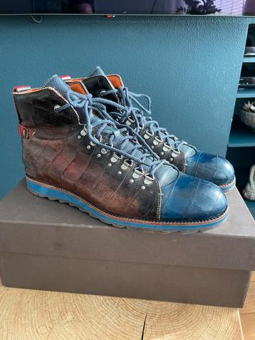 Harris bruin croco-print leren veterboot beschikbaar voor biedingen