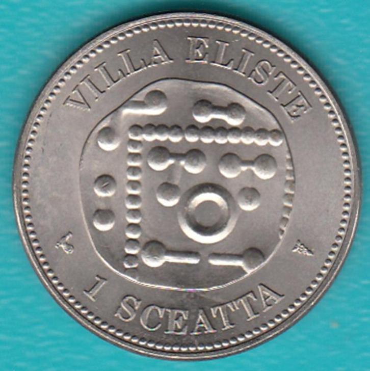 Penning 1 Sceatta Elst 1250 jaar 1976 in munthouder, Postzegels en Munten, Penningen en Medailles, Overige materialen, Nederland