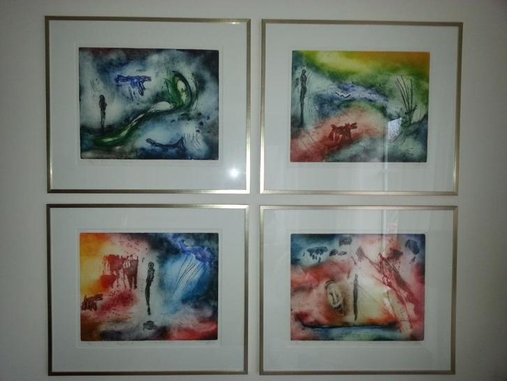 Ad Arma: Compleet 4-luik "Dagdelen I, II, III en IV", Antiek en Kunst, Kunst | Schilderijen | Abstract, Ophalen