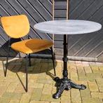 Betonlook bistro bijzettafel met gietijzere voet, eettafel, Tuin en Terras, Tuintafels, Nieuw, Rond, Ophalen