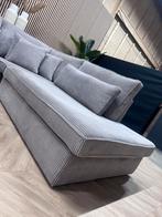 ZGAN XL Ribstof Hoekbank - Licht Grijs - 315 x 250, Ophalen, Tweedehands, Tweedehands, Zo goed als nieuw
