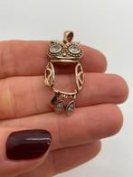 A195 Prachtige zilveren hanger uiltje rosegoldplated, Overige kleuren, Ophalen of Verzenden, X, Dier