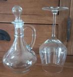 Wijnkarafje en wijnglas - Opbrengst Alpe d'HuZes, Ophalen of Verzenden