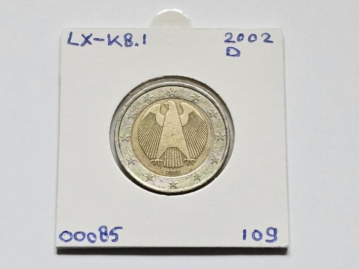 2-euromunt Duitsland (D) J 2002 Koers LX-K8.1, Postzegels en Munten, Munten | Europa | Euromunten, Losse munt, 2 euro, Duitsland
