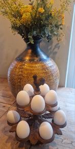 Zware Gietijzeren Eierhouder Kip - 12 Eieren, Ophalen of Verzenden, Bruin, Overige materialen, Minder dan 25 cm