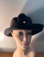 Vintage zwarte vilten hoed chapeau Jacqueline.260, Ophalen of Verzenden, Zo goed als nieuw, One size fits all, Hoed