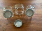 3 x voorraad pot snoep pot van glas met deksel, Ophalen of Verzenden, Zo goed als nieuw