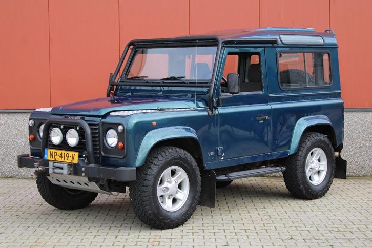 Land Rover Defender 90 V8 Automaat 50th Anniversary, Auto's, Land Rover, Bedrijf, 4x4, Airconditioning, Metallic lak, Open dak
