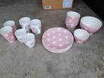 roze met witte stippen, Huis en Inrichting, Keuken | Servies, Ophalen, Gebruikt, Overige stijlen, Bord(en)