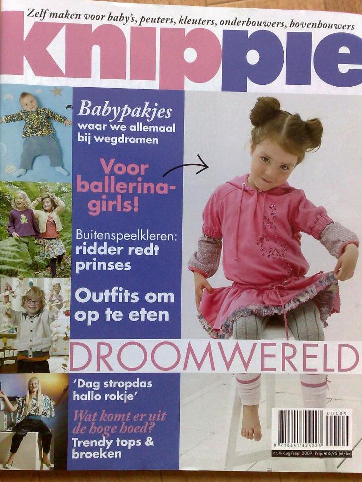 knippie leuke patronen nr: 4 augustus / september 2009, Hobby en Vrije tijd, Kledingpatronen, Zo goed als nieuw, Kind, Knippie
