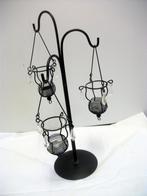Metalen standaard voorzien van: 3 kelkjes..., 25 tot 50 cm, Zwart, Ophalen of Verzenden, Zo goed als nieuw
