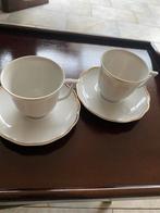 Kop en schotels wit/goud, Ophalen of Verzenden