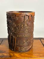 Brushpot Chinees landschap Tempels, Antiek en Kunst, Ophalen of Verzenden