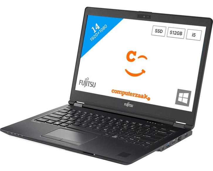 Fujitsu Lifebook U7410/Intel Core i5 1.8GHz/8GB/512GB M.2SSD, Computers en Software, Windows Laptops, Refurbished, 14 inch, SSD