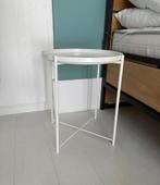 Witte Ronde Bijzettafel - Zo Goed Als Nieuw, Ophalen, Minder dan 45 cm, Minder dan 55 cm, Metaal of Aluminium