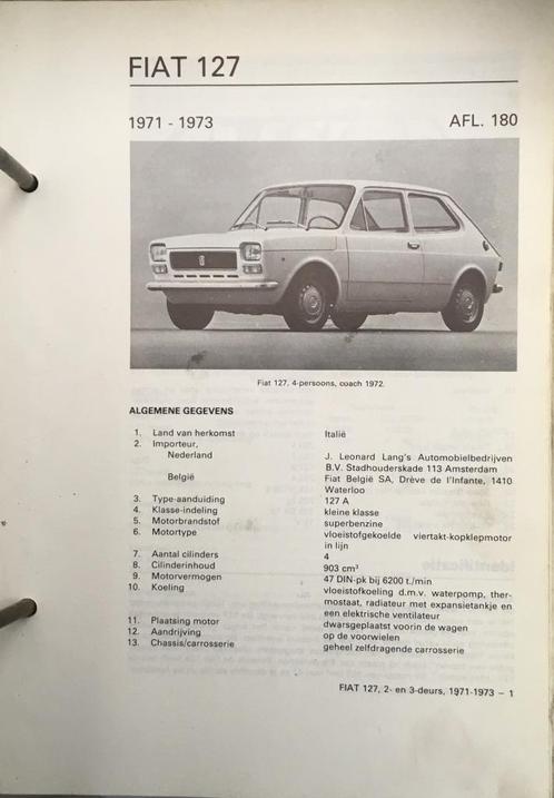 Fiat 127 1971-1973. Olyslagers autotechnisch handboek 74 blz, Auto diversen, Handleidingen en Instructieboekjes, Ophalen of Verzenden
