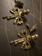 Vintage gouden wandlamp strikje 2 stuks, Huis en Inrichting, Ophalen of Verzenden, Gebruikt, Metaal