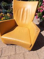 Fauteuil Montis design stoel geel leer echt leder, Huis en Inrichting, Fauteuils, Ophalen, Minder dan 75 cm, Leer, Modern
