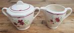 Oud Frans brocante roomstel met bloemen, Badonviller, Huis en Inrichting, Keuken | Servies, Gebruikt, -, -, Overige typen
