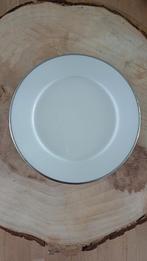 Tien Gebaksbordjes - wit met silver randje - iittala corona, Ophalen, Zo goed als nieuw, Bord(en), Effen