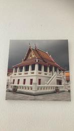 Canvas foto schilderij 40x40 cm Thaise tempel Bangkok, Ophalen of Verzenden, Zo goed als nieuw