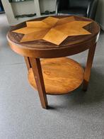 Bijzettafel, inleg, handgemaakt, minimaal 75 jaar - vintage, Ophalen, Gebruikt, Rond, Vintage - antiek