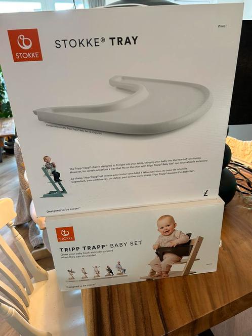 Tripp Trapp Babyset en Tray Nieuw in Doos, Kinderen en Baby's, Kinderstoelen, Zo goed als nieuw, Meegroeistoel, Ophalen of Verzenden