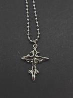 Gothic Kruis Ketting  - RVS - Ballchain - handgemaakt, Zwart, 3845gh, Starjewelleryshop@hotmail.com, Nieuw