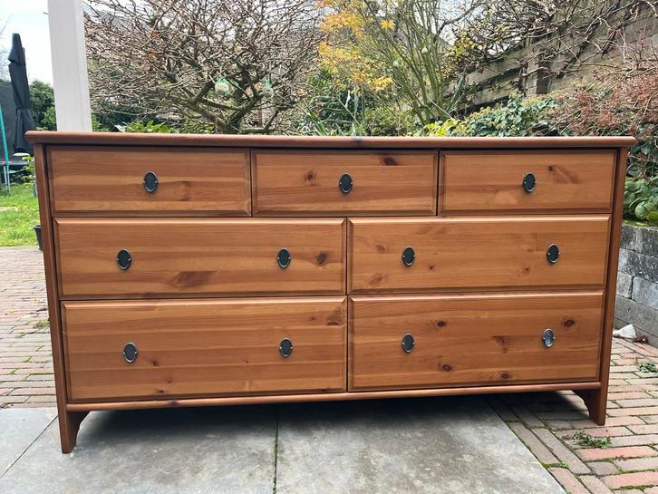 Ladekast met 7 lades, Huis en Inrichting, Kasten | Dressoirs, Gebruikt, 100 tot 150 cm, 25 tot 50 cm, Met lade(s), Grenenhout