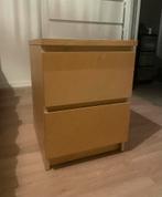 MALM nachtkastje 2 lades, Huis en Inrichting, Slaapkamer | Nachtkastjes, Ophalen, Zo goed als nieuw, Minder dan 45 cm, 55 tot 70 cm