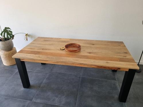 Industriële Eettafel Kansas – Mangohout 200x100 cm – Zeer go, Huis en Inrichting, Tafels | Eettafels, Zo goed als nieuw, 50 tot 100 cm