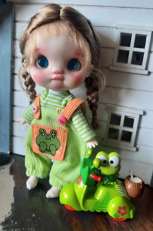 Bjd 1/11, ob11, kikker kleding setje & accessoires, nieuw, Verzamelen, Poppen, Nieuw, Kleertjes, Ophalen of Verzenden