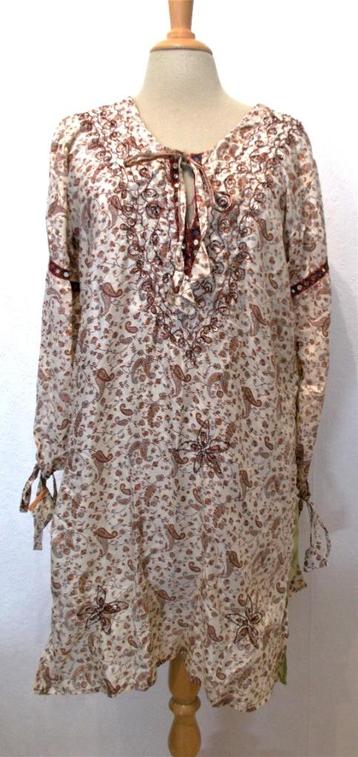 Batik 100% silk jurkje/tuniek van Hippy Chick (Ibiza) L beschikbaar voor biedingen