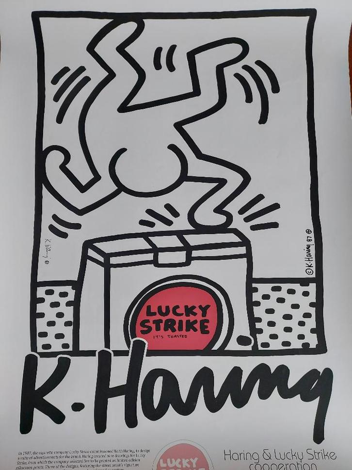 Keith Haring - Lucky Strike, Antiek en Kunst, Kunst | Litho's en Zeefdrukken, Ophalen of Verzenden
