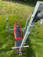 Sportbankje (verstelbaar) + kabel + lat pull stang, Ophalen, Gebruikt, Benen, Fitnessbank