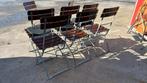 Mooie sets klapbare tafels en stoelen, Ophalen, Gebruikt, Biergarten, industrieel, vintage, Vijf, Zes of meer stoelen