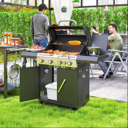 Gas Grill 12 KW BBQ 135 x 54 x 110 cm, Tuin en Terras, Gasbarbecues, Nieuw, Verzenden
