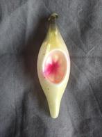 B367 oude Russische kerstbal roze met wit pegel met deuk, Diversen, Kerst, Ophalen of Verzenden, Gebruikt