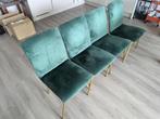 4x Upholstered green kitchen chairs, Ophalen, Gebruikt, Overige kleuren, Vier