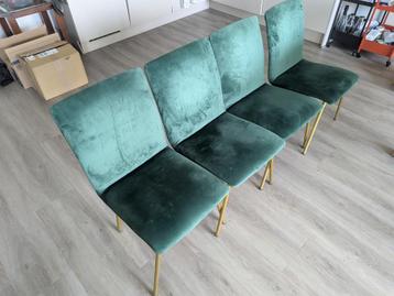 4x Upholstered green kitchen chairs beschikbaar voor biedingen
