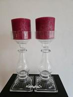 Glazen Kandelaars met Kaarsen - Set van 2, Ophalen