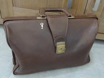 Leren dokterstas + sleutel aktetas werktas schooltas bruin beschikbaar voor biedingen