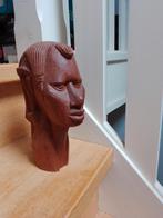 Houten buste beeld man, 21 cm, eigentijds stijl, Antiek en Kunst, Kunst | Niet-Westerse kunst, Ophalen