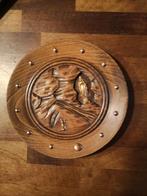 Vintage houten wandbord met de Heilige Maagd Maria, Antiek en Kunst, Antiek | Religie, Ophalen of Verzenden