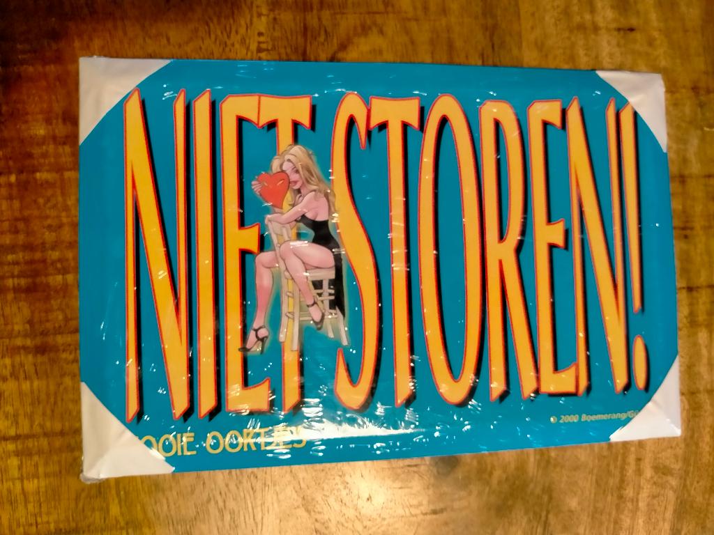 Rooie Oortjes Niet Storen 2000 Boemerang reclame bord bordje, Verzamelen, Ophalen of Verzenden, Overige figuren, Zo goed als nieuw